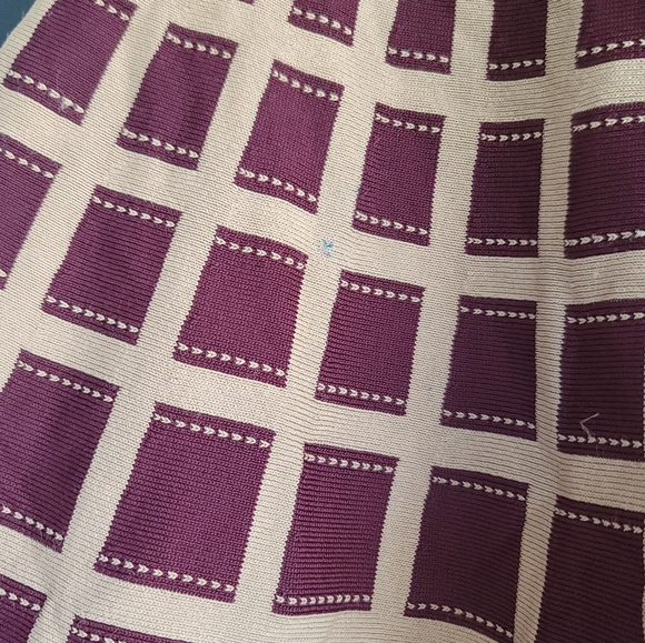 Anthropologie Moth Brown Knit Windowpane Skater Skirt XS - Picture 8 of 13